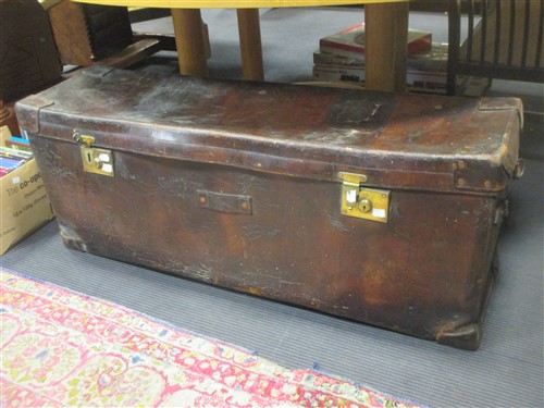 Lot 396 - A late 19th century travelling trunk 46 x 123...