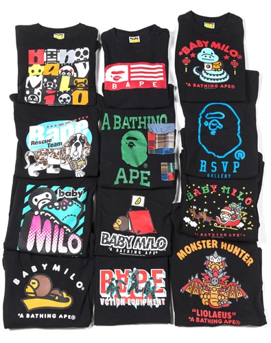 Lot 56 - A Bathing Ape (BAPE) a quantity of black T-shirts
