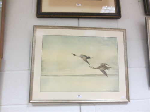 Lot 299 - Leon Danchin (British, 1887-1938) 'Two Ducks...