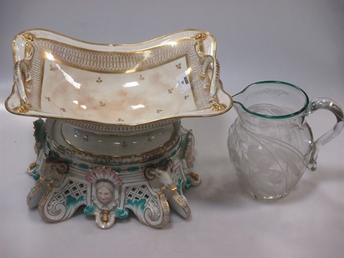 Lot 80 - A 'Dresden' porcelain stand, modelled with...