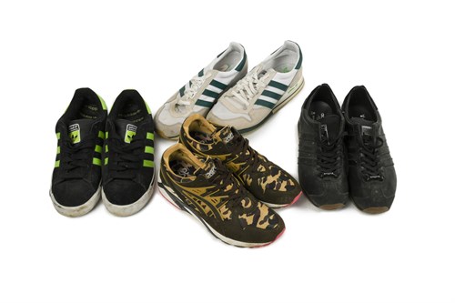 Lot 70 - A Bathing Ape (BAPE) a pair of Asics camouflage trainers