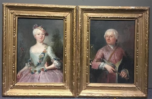 Lot 315 - French School, 18th Century, Portrait of a...