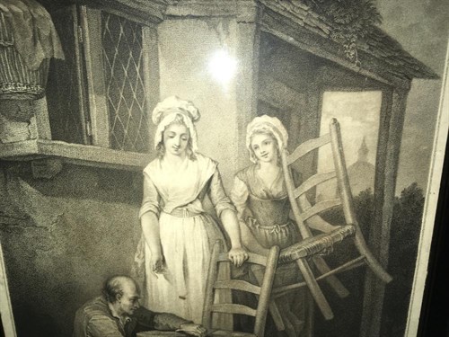 Lot 324 - Follower of Morland, The Rush maker, engraving...