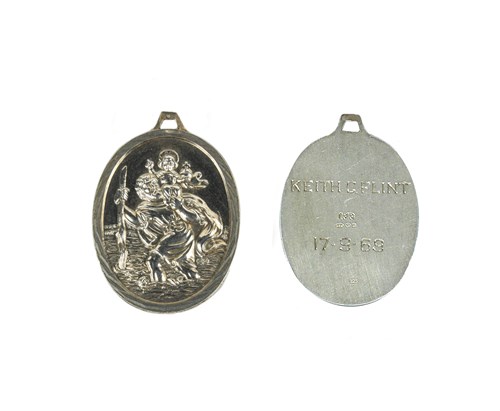 Lot 143 - A silver St. Christopher pendant