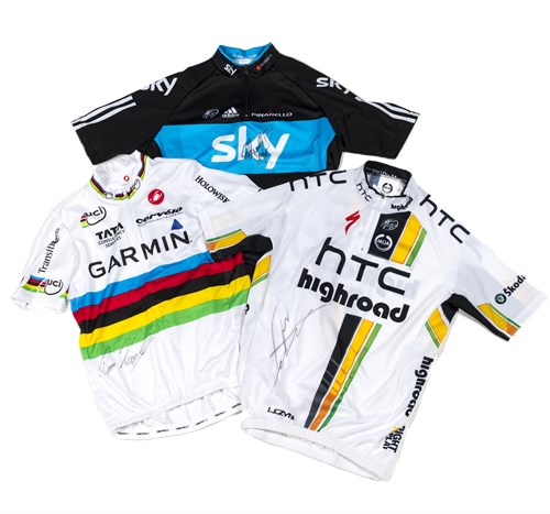 Lot 120 - Three signed road cycling jerseys