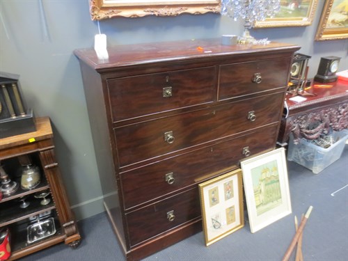 Lot 385 - A Mahogany chest of two short over three long...