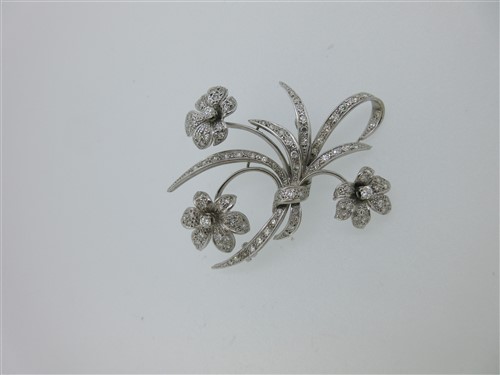 Lot 200 - A diamond floral spray brooch