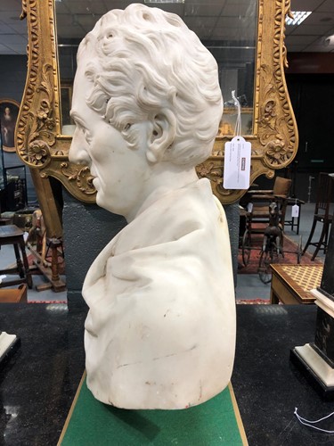 Lot 933 - A 19th century marble bust by John Kirk