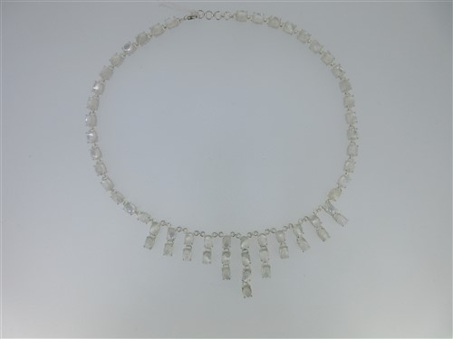 Lot 94 - A moonstone set fringe necklace