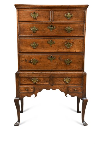Lot 412 - A George II oak chest on stand