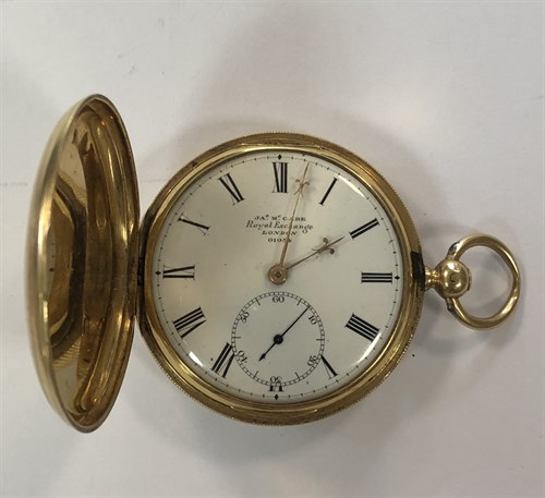 Lot 436 - James McCabe - A George V 18ct gold full hunter pocket watch
