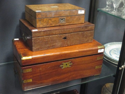 Lot 241 - A 19th century mahogony writing slope together...