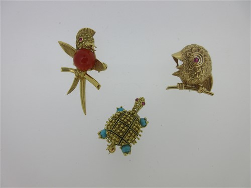 Lot 20 - A trio of novelty animal brooches