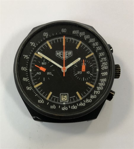 Lot 480 - Heuer - A gentleman's rare PVD coated stainless steel chronograph watch head