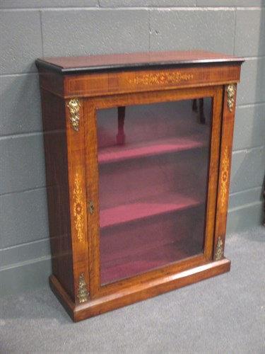 Lot 576 - A Victorian rosewood and ebonised pier cabinet...