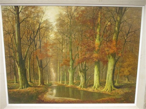 Lot 342 - David Mead (1906-1986), 'New Forest', oil on...