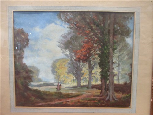 Lot 332 - J W Wilson, Landscape, inscribed with title...