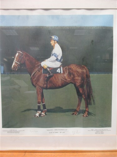 Lot 336 - Brian Organ signed lithograph or Aldaniti and...