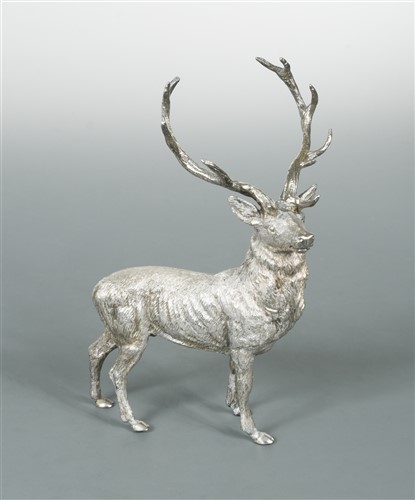 Lot 681 - A 20th century silver model of a stag