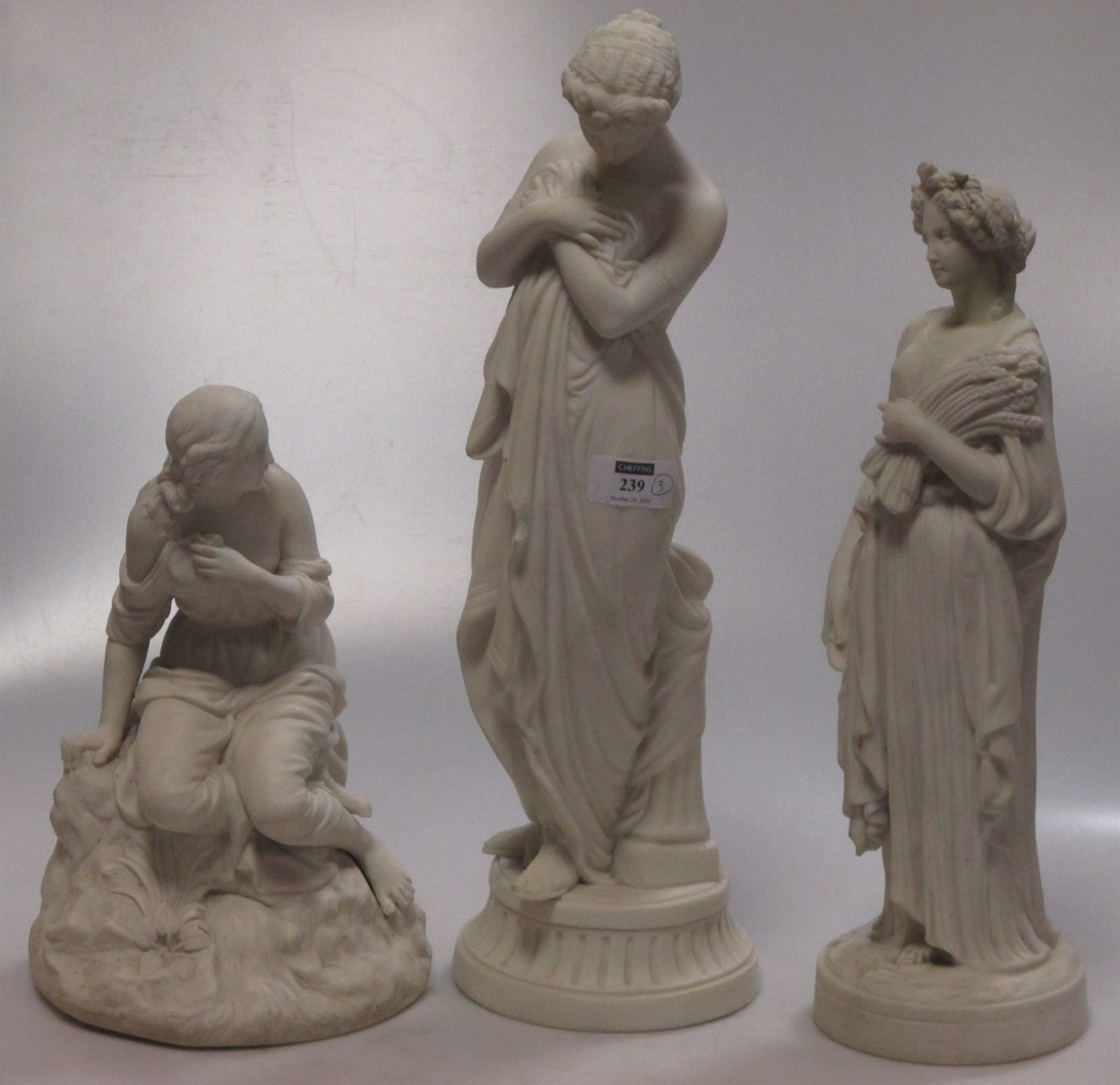 Lot 239 - Three Parian figures