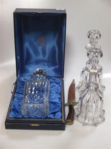 Lot 234 - A pair of early 20th century glass decanters...