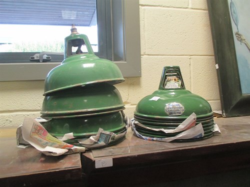 Lot 343 - Twenty various sized 1930/40's green enamel...