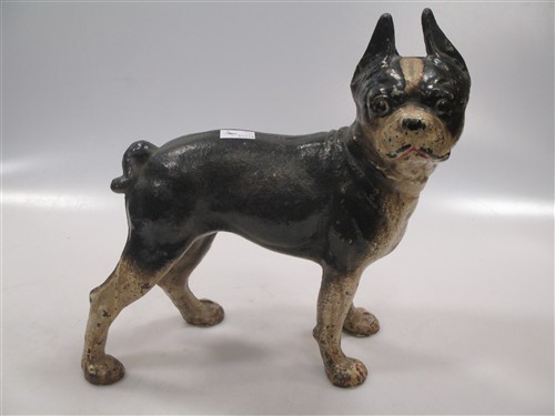 Lot 5 - A model cast iron and painted Boston Terrier