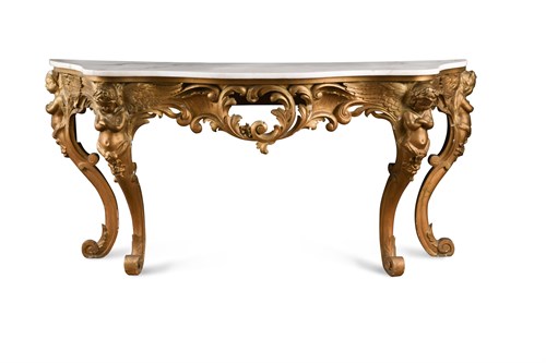 Lot 513 - A mid 19th century carved giltwood console
