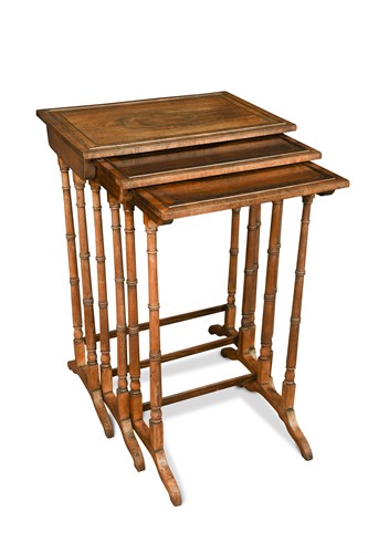 Lot 504 - A nest of three Regency rosewood occasional tables