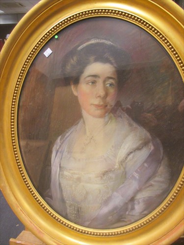 Lot 304 - Two oval family portraits