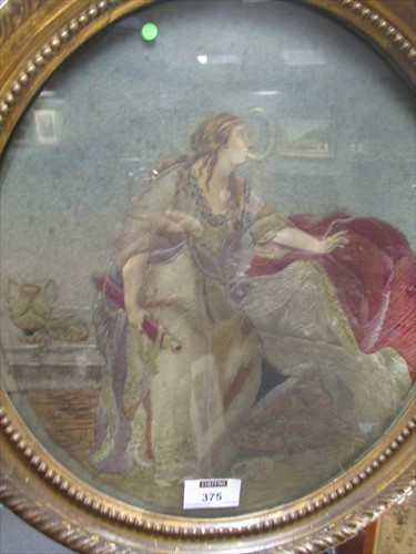 Lot 375 - A George III silkwork picture depicting a...