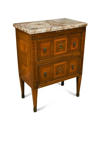 Lot 559 - A late 18th century Italian rosewood and inlaid commode