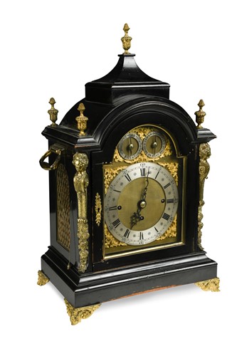 Lot 374 - A Victorian chiming ebonised bracket clock, by Lambert, Coventry Street