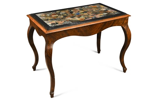 Lot 518 - A French Transitional rosewood and specimen marble table