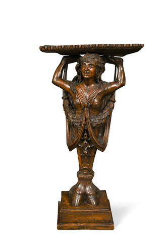 Lot 438 - A 19th century Continental carved walnut pedestal waiter