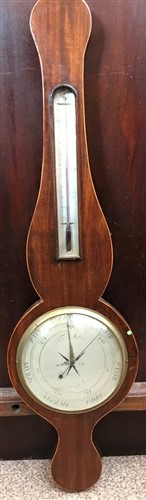 Lot 375 - An 19th century mahogany wheel barometer