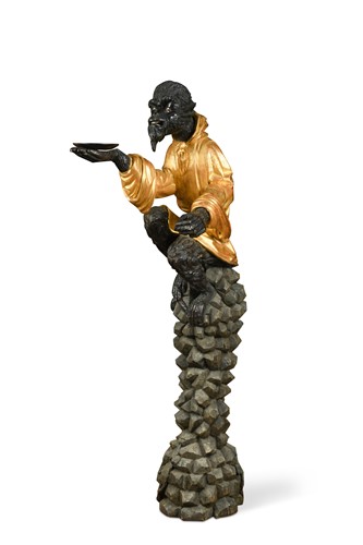Lot 472 - A 19th century Venetian carved wood dumb waiter