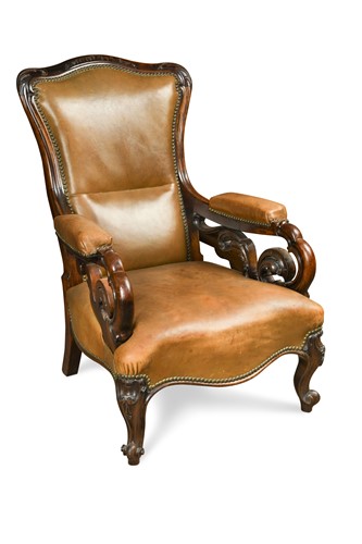 Lot 591 - A William IV rosewood armchair