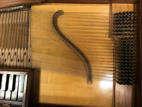 Lot 572 - A walnut cased 4 octave Clavichord by Henry Tull, dated 1932
