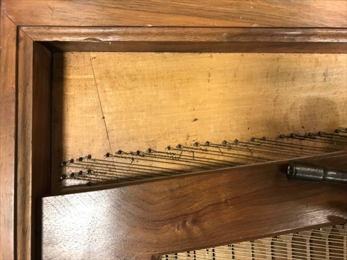 Lot 572 - A walnut cased 4 octave Clavichord by Henry Tull, dated 1932