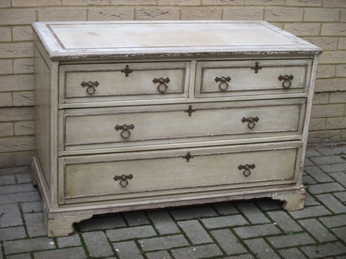 Lot 629 - A 19th century painted chest of drawers