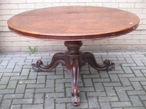 Lot 533 - A large mid Victorian burr walnut pedestal...