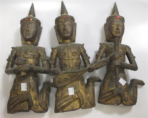 Lot 240 - Three Thai figures of Musicians