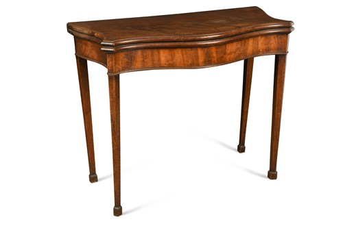 Lot 467 - A George III mahogany serpentine card table