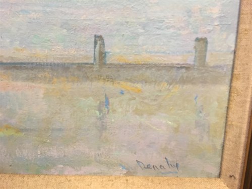 Lot 49 - John Denahy, NEAC (b. 1922), Walk on the beach,...