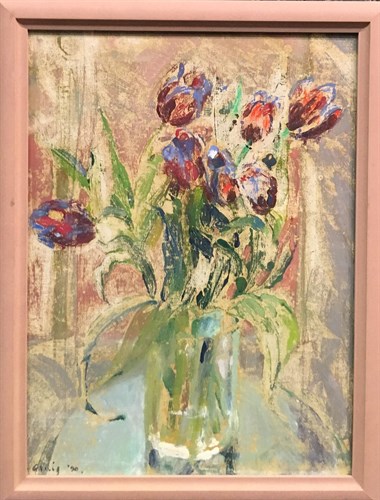 Lot 30 - T Craig, Tulips, mixed media, signed "Craig...