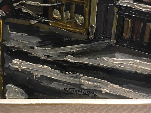 Lot 51 - René Chambon (French, b. 1888), Winter street...