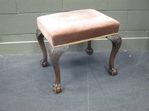 Lot 520 - A George III style mahogany stool, with...