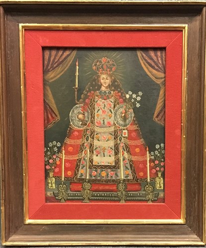 Lot 180 - Cuzco School, Portraits of saints, oils on...