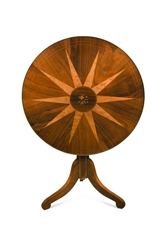 Lot 646 - A late 19th century Italian circular rosewood inlaid pedestal table